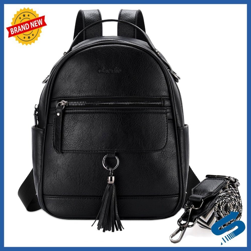 Vegan Leather Mini Backpack Purse Retro Chic Convertible Travel Handbag
